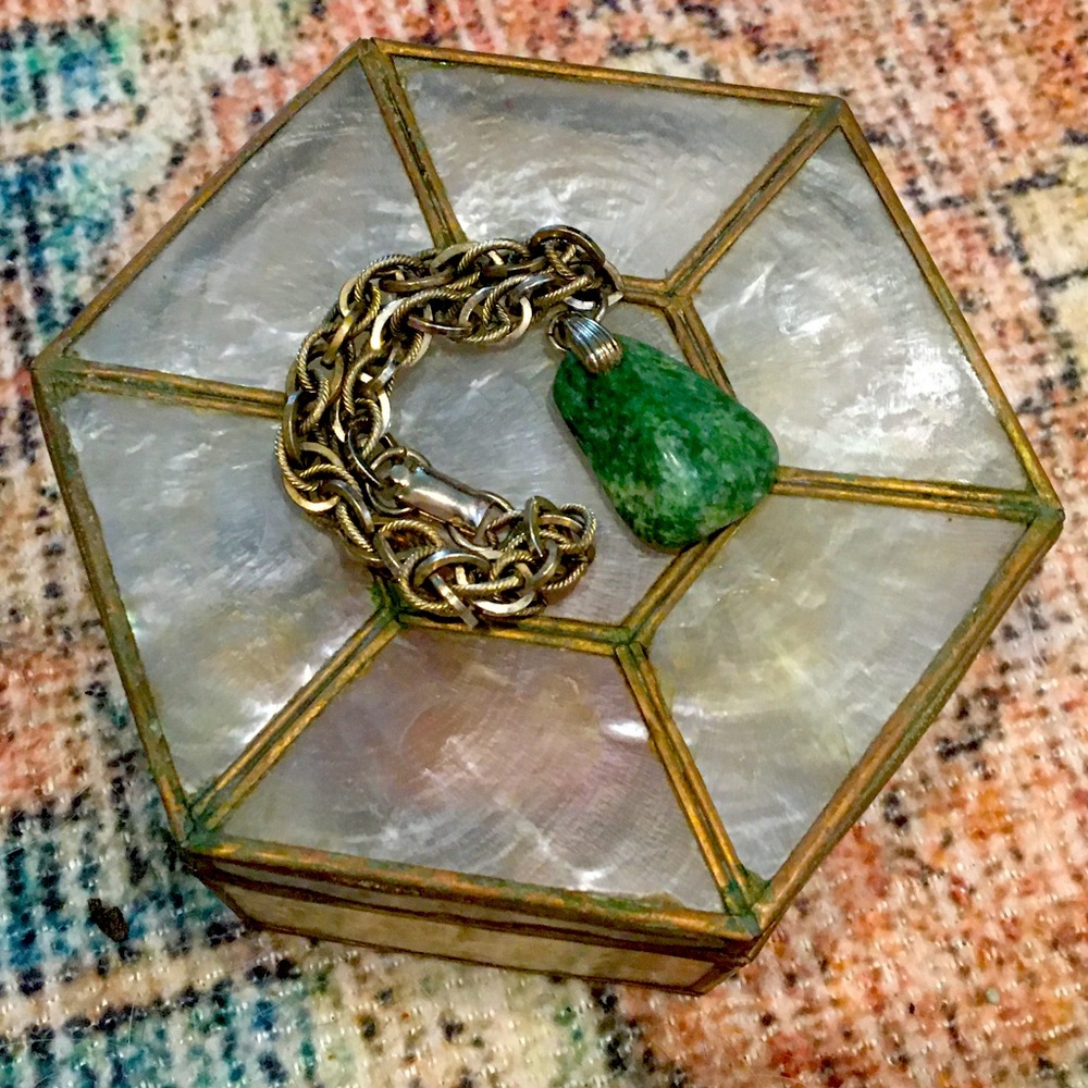 Vintage Coro Jade Pendant Bracelet